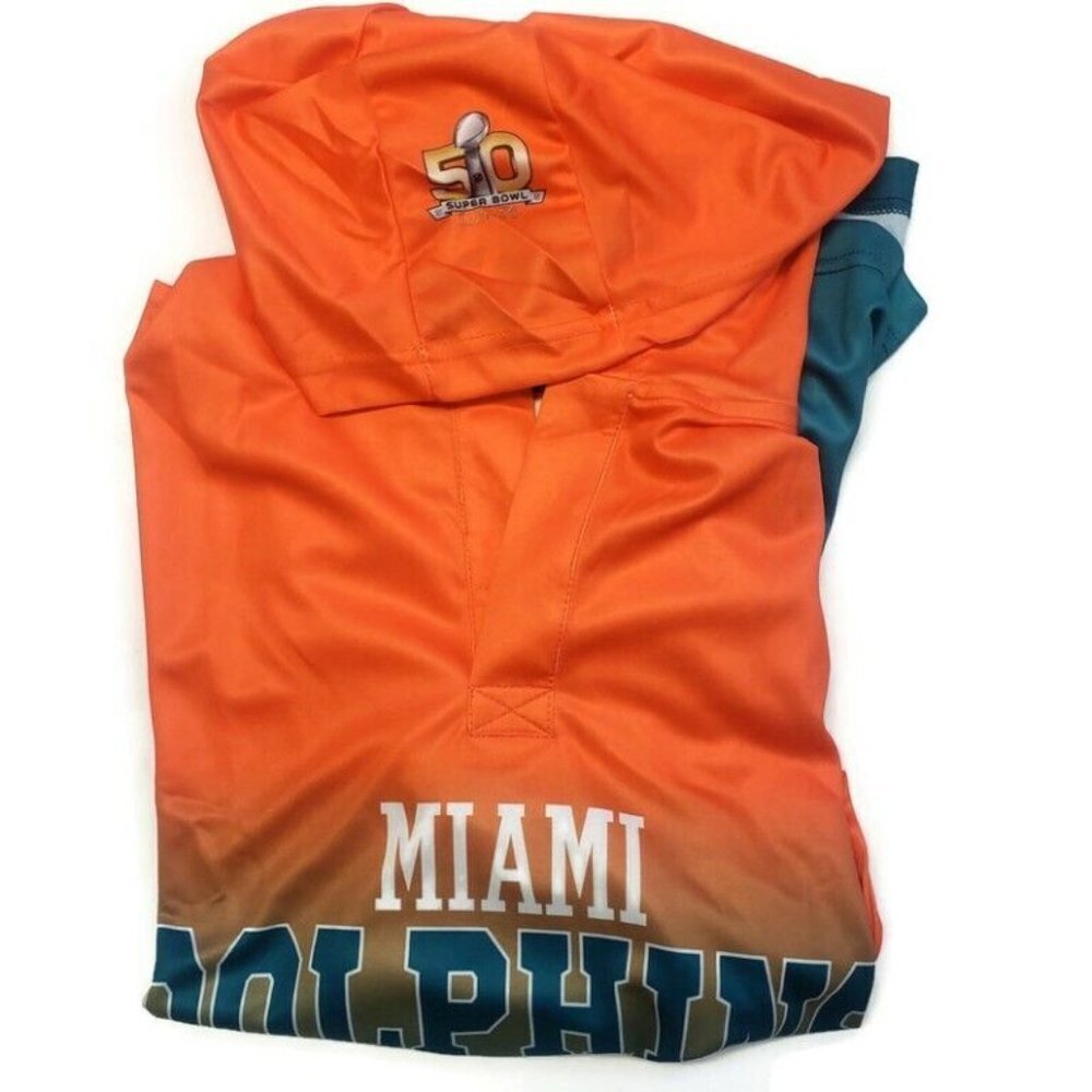 NFL Miami Dolphins Super Bowl VIII Champions Hood Long Sleeve Tee Mens Medium - Picture 8 of 8